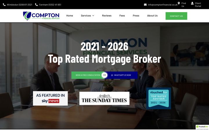 Ekrānuzņēmums no comptonfinancial.co.uk