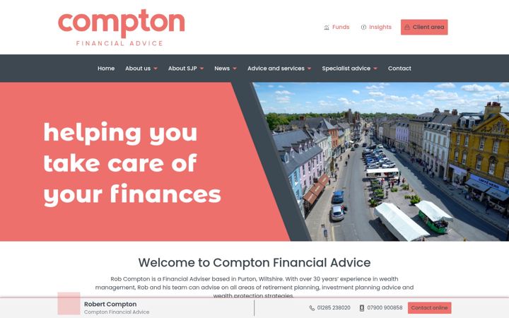 Skjermbilde av comptonfinancialadvice.co.uk