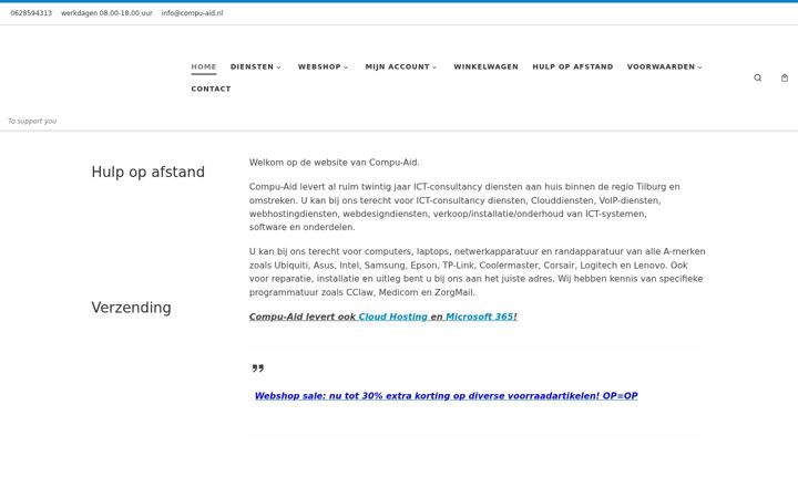 Kuvakaappaus sivustosta compu-aid.nl