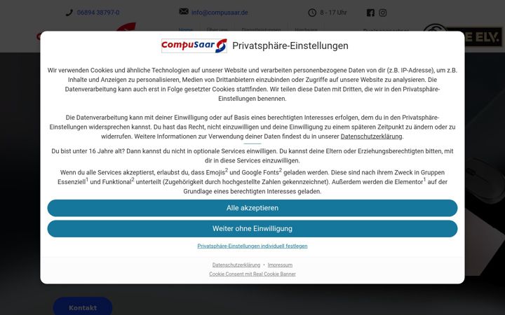 Screenshot of compusaar.de