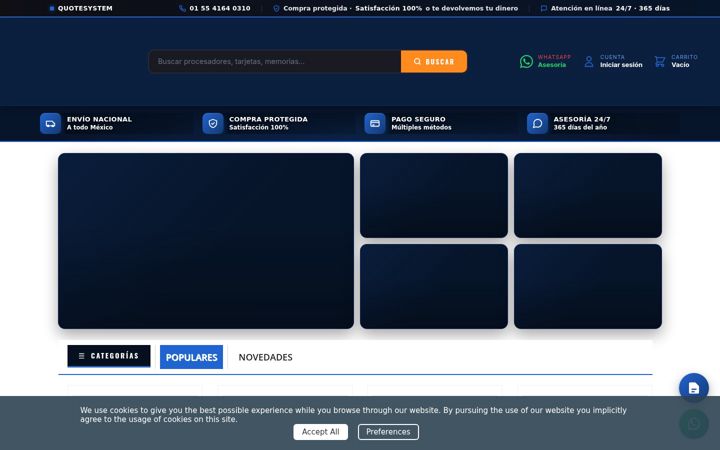 Screenshot of computadorasprocesosavanzados.com.mx