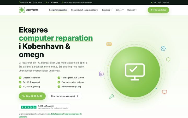 Screenshot of computer-reparationer.dk