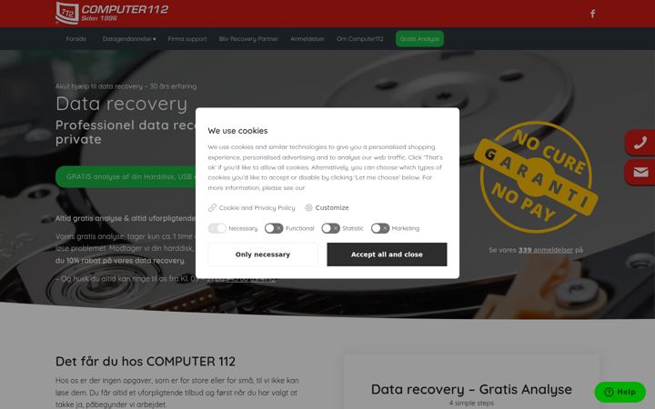 Screenshot of computer112.dk