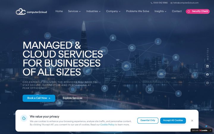 Screenshot of computer2cloud.com