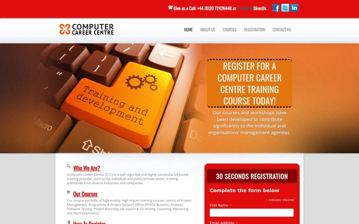 Screenshot of computercareerscentre.com