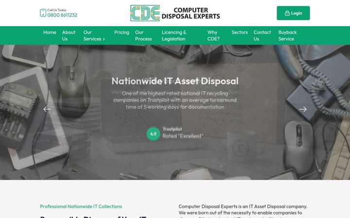 Screenshot ta' computerdisposalexperts.co.uk