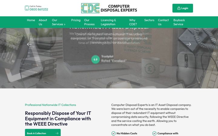 Екранна снимка на computerdisposalexperts.com