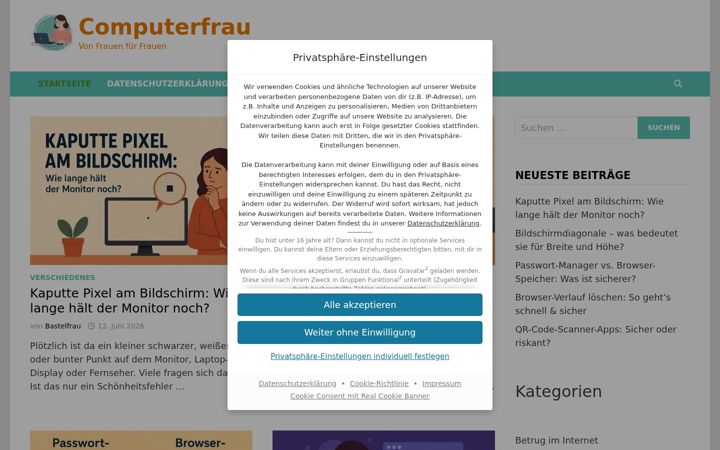 Screenshot of computerfrau.de