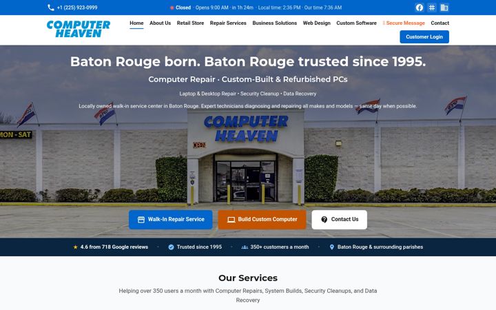 Screenshot of computerheaven.com