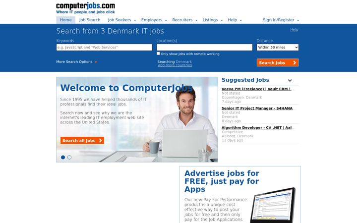Screenshot of computerjobs.com