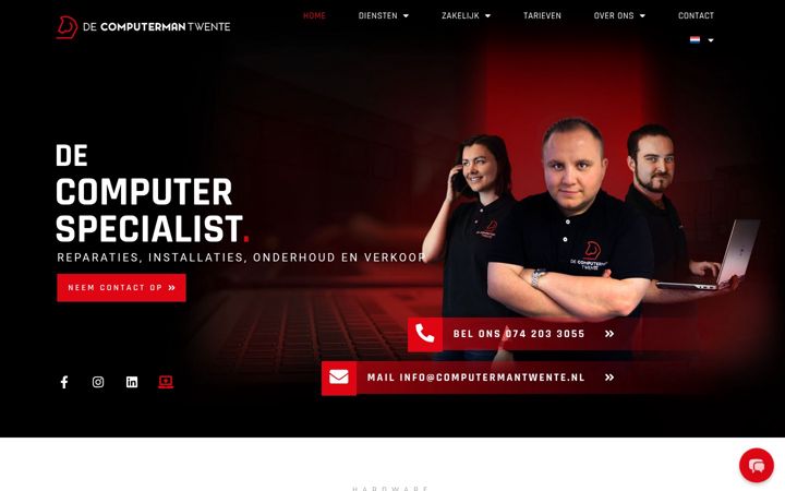 Captura de pantalla de computermantwente.nl