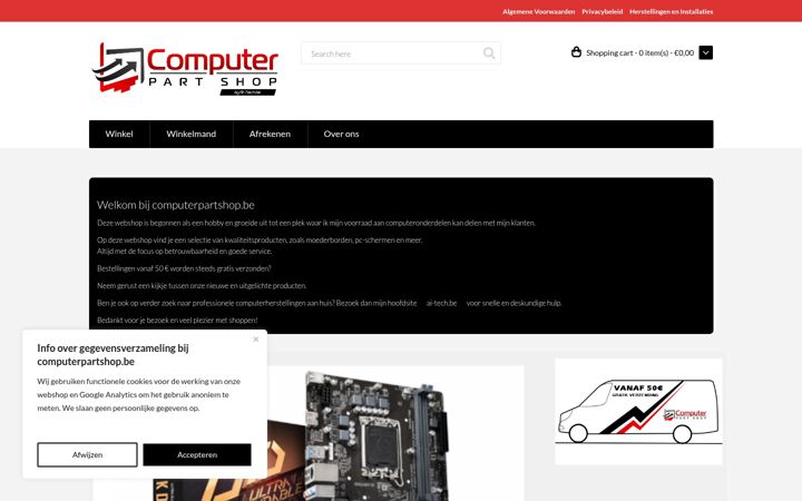 Screenshot of computerpartshop.be