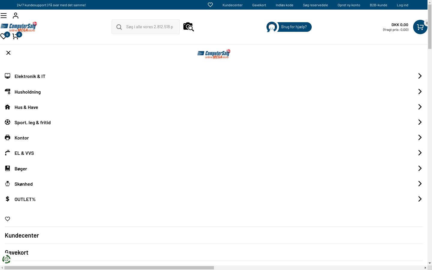 Screenshot of computersalg.dk