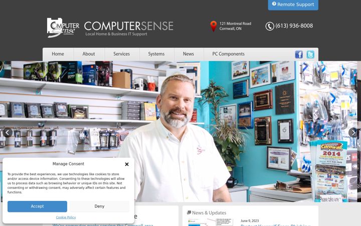 Skärmbild av computersense.ca