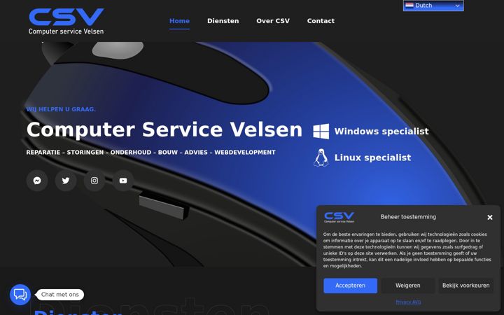 Screenshot of computerservicevelsen.nl