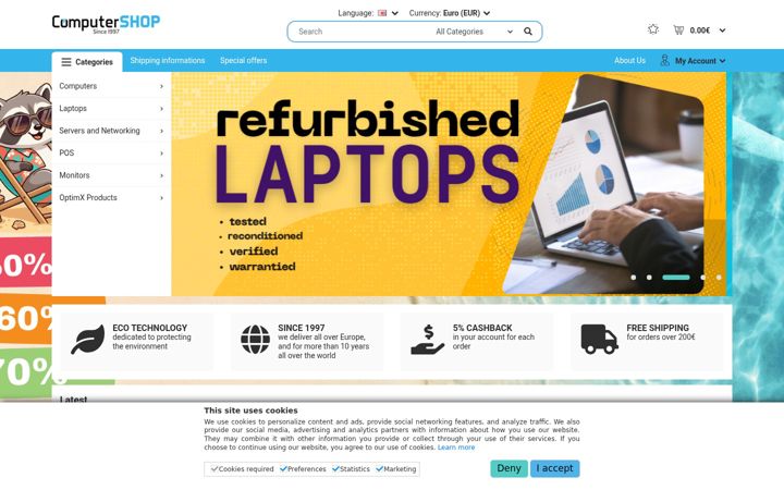 Screenshot of computershop.eu