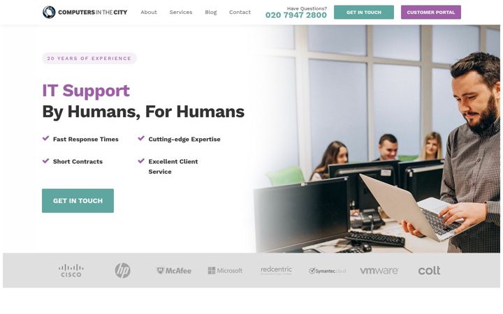 Screenshot of computersinthecity.co.uk