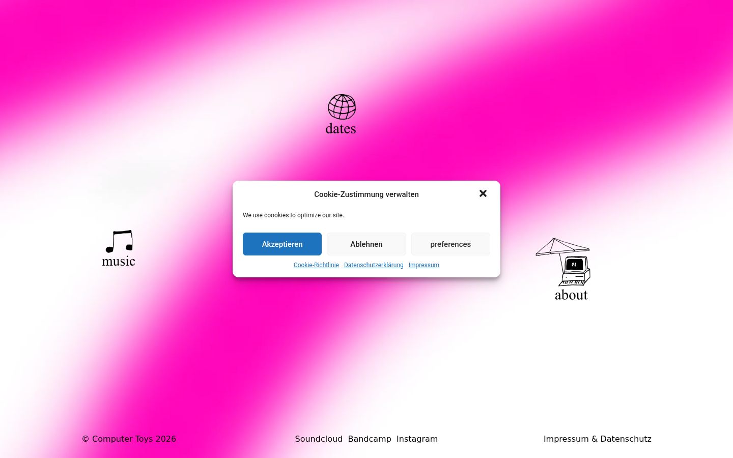 Screenshot del banner di consenso mostrato prima di qualsiasi interazione