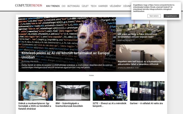 Екранна снимка на computertrends.hu