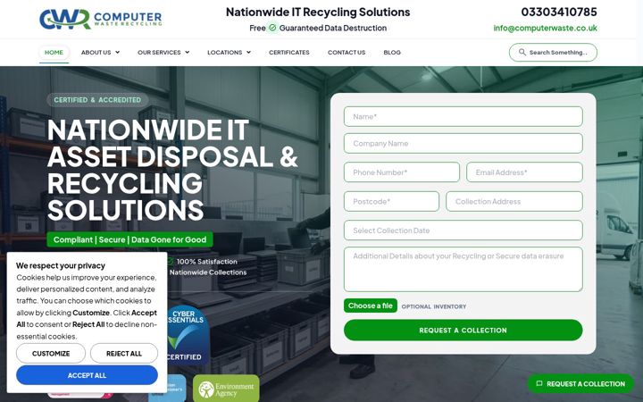 Screenshot of computerwaste.co.uk