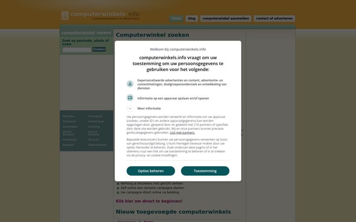 Skjermbilde av computerwinkels.info