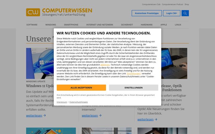 Screenshot of computerwissen.de