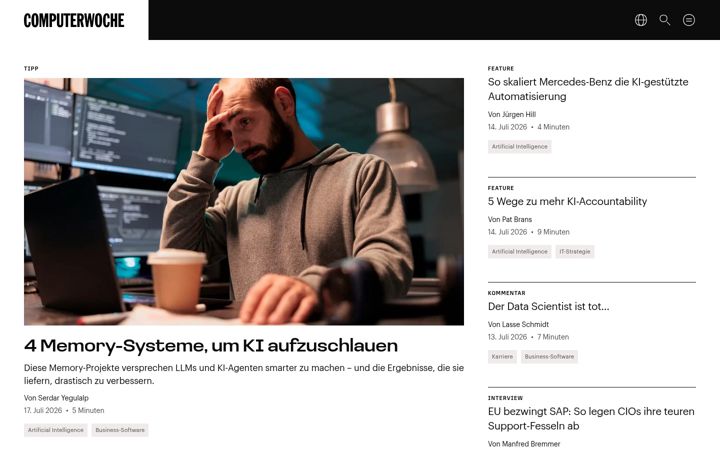 Screenshot ta' computerwoche.de