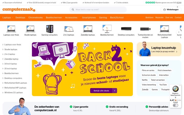Screenshot of computerzaak.nl