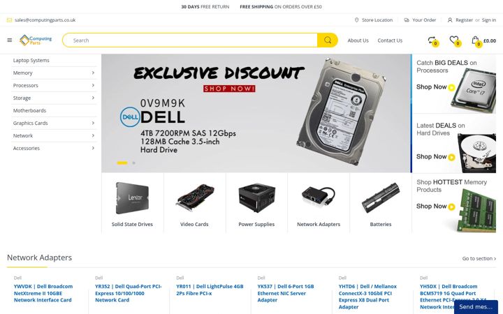 Screenshot of computingparts.co.uk