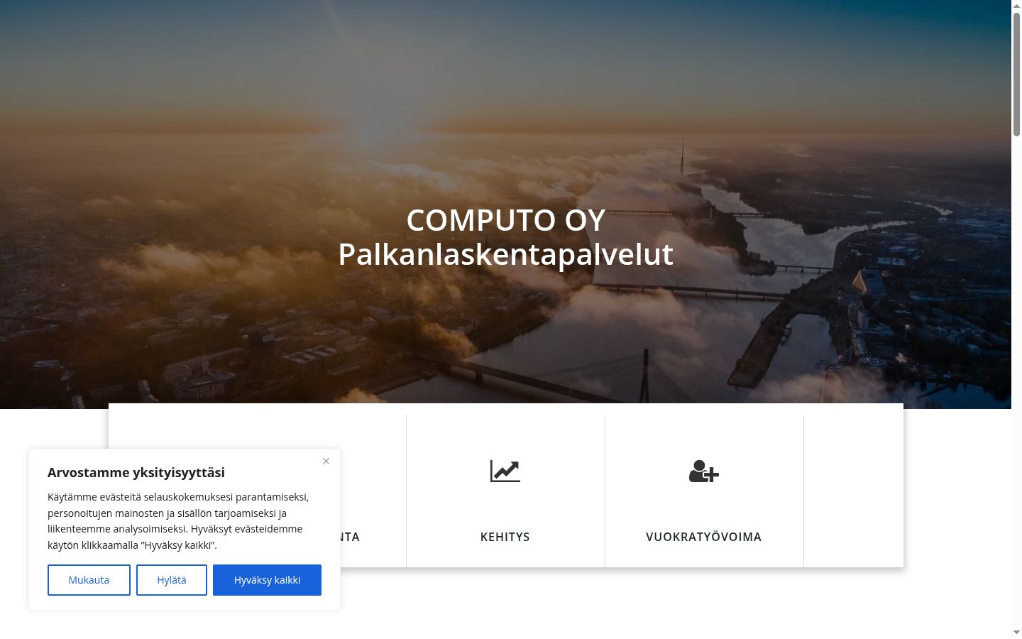 Screenshot del banner di consenso mostrato prima di qualsiasi interazione