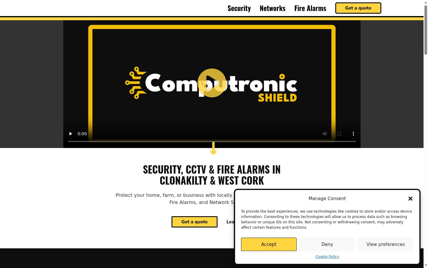 Screenshot del banner di consenso mostrato prima di qualsiasi interazione