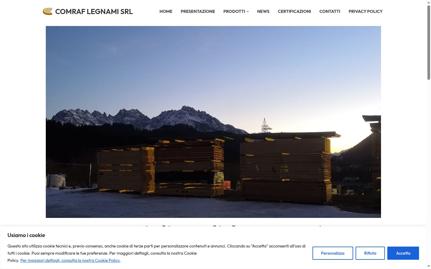 Screenshot del banner di consenso mostrato prima di qualsiasi interazione