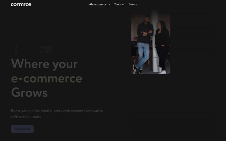 Screenshot van comrce.io