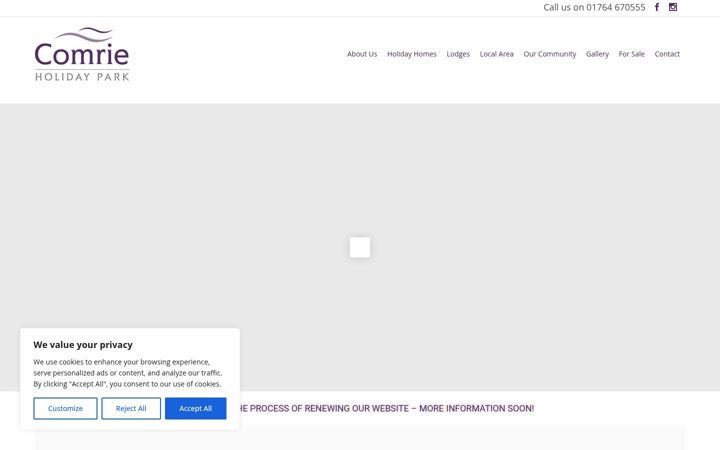 Screenshot of comrieholidaypark.co.uk