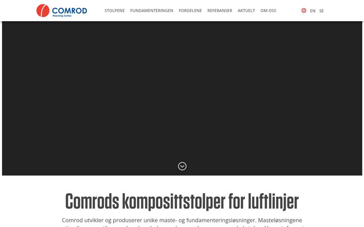 Screenshot of comrod.no
