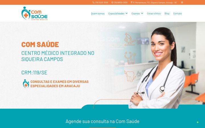 Screenshot of comsaudecentromedico.com.br