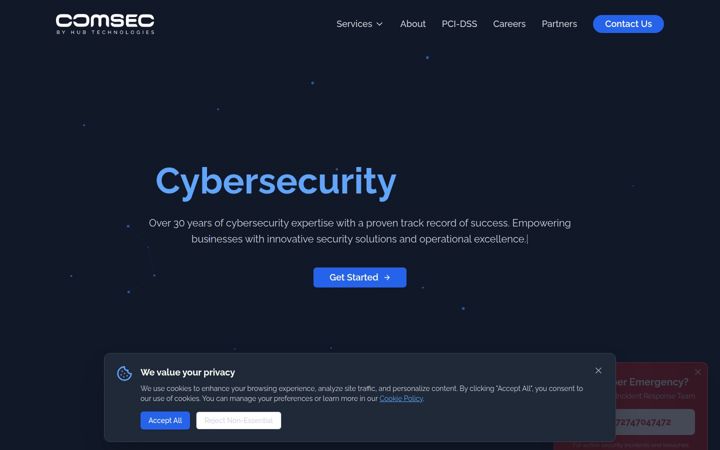 Screenshot of comsecglobal.com