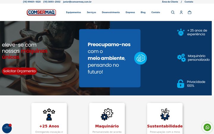 Screenshot of comsermaq.ind.br