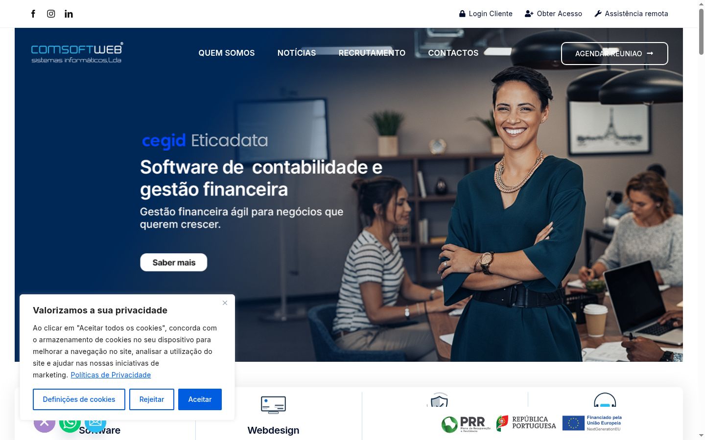Screenshot of the consent banner shown before any interaction