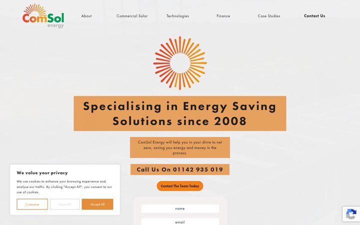 Screenshot of comsolenergy.co.uk