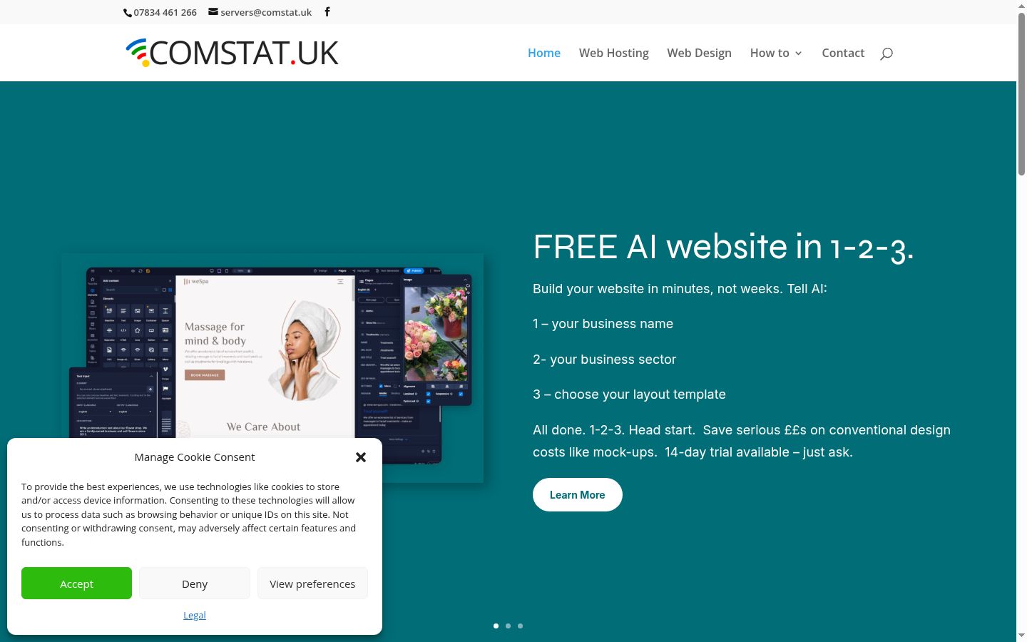 Screenshot del banner di consenso mostrato prima di qualsiasi interazione
