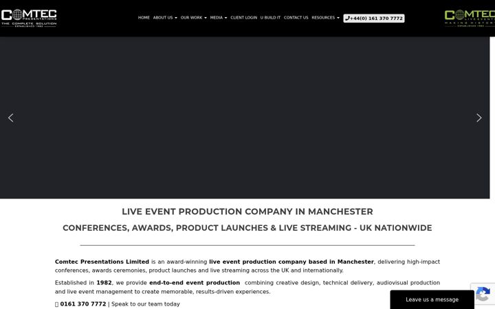 Screenshot of comtec-presentations.com