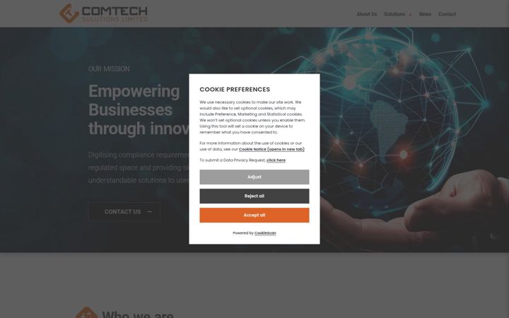 Screenshot of comtech-solutions.com
