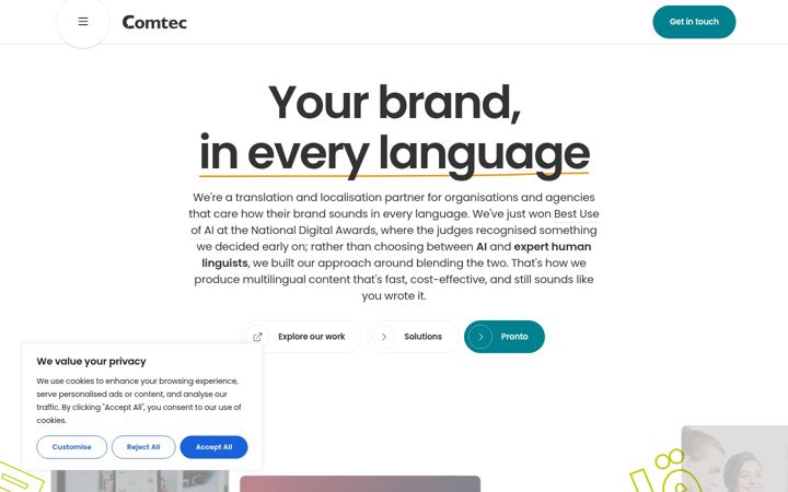 Screenshot of comtectranslations.co.uk