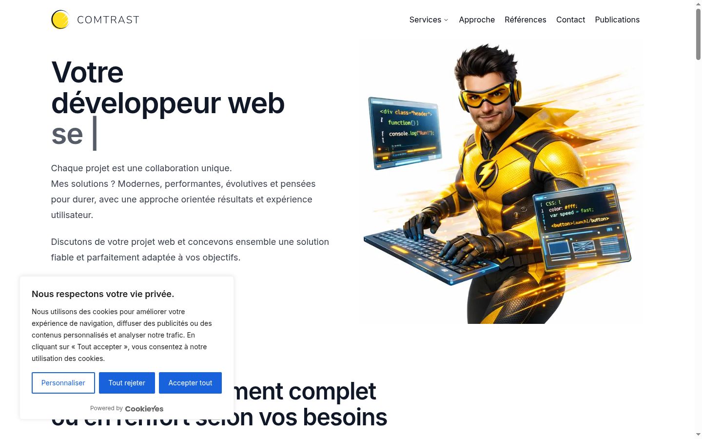 Screenshot of the consent banner shown before any interaction