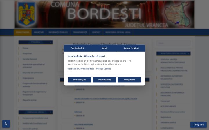 Screenshot van comunabordesti.ro