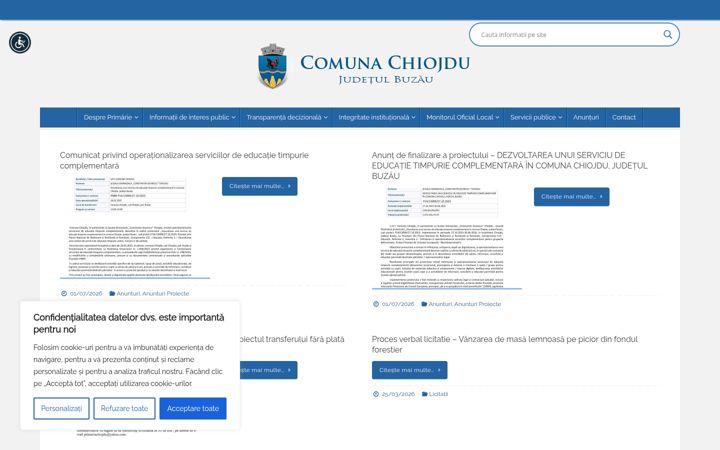 Screenshot van comunachiojdu.ro