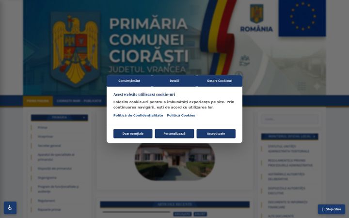 Screenshot van comunaciorasti.ro