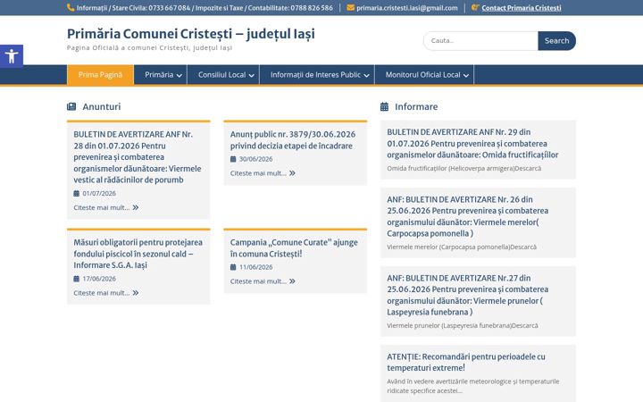 Screenshot van comunacristesti.ro