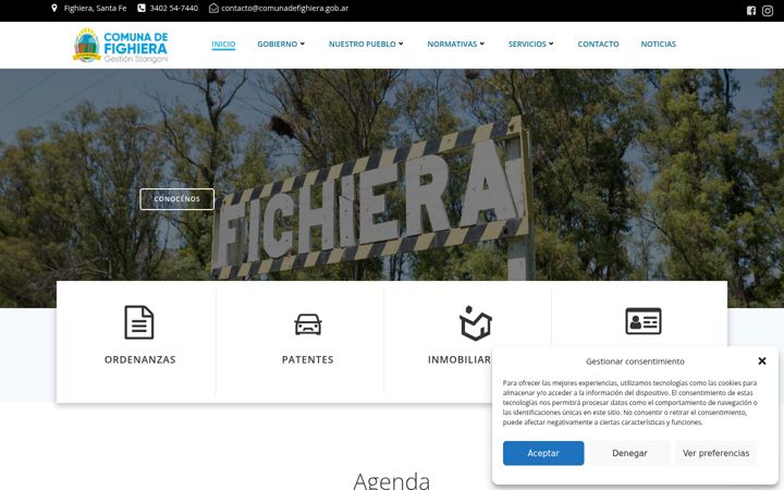 Screenshot of comunadefighiera.gob.ar